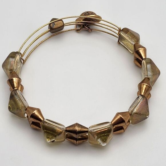 Alex & Ani Gold Beaded Spike Bracelet - Picture 3 of 5